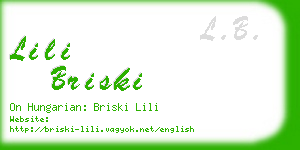 lili briski business card